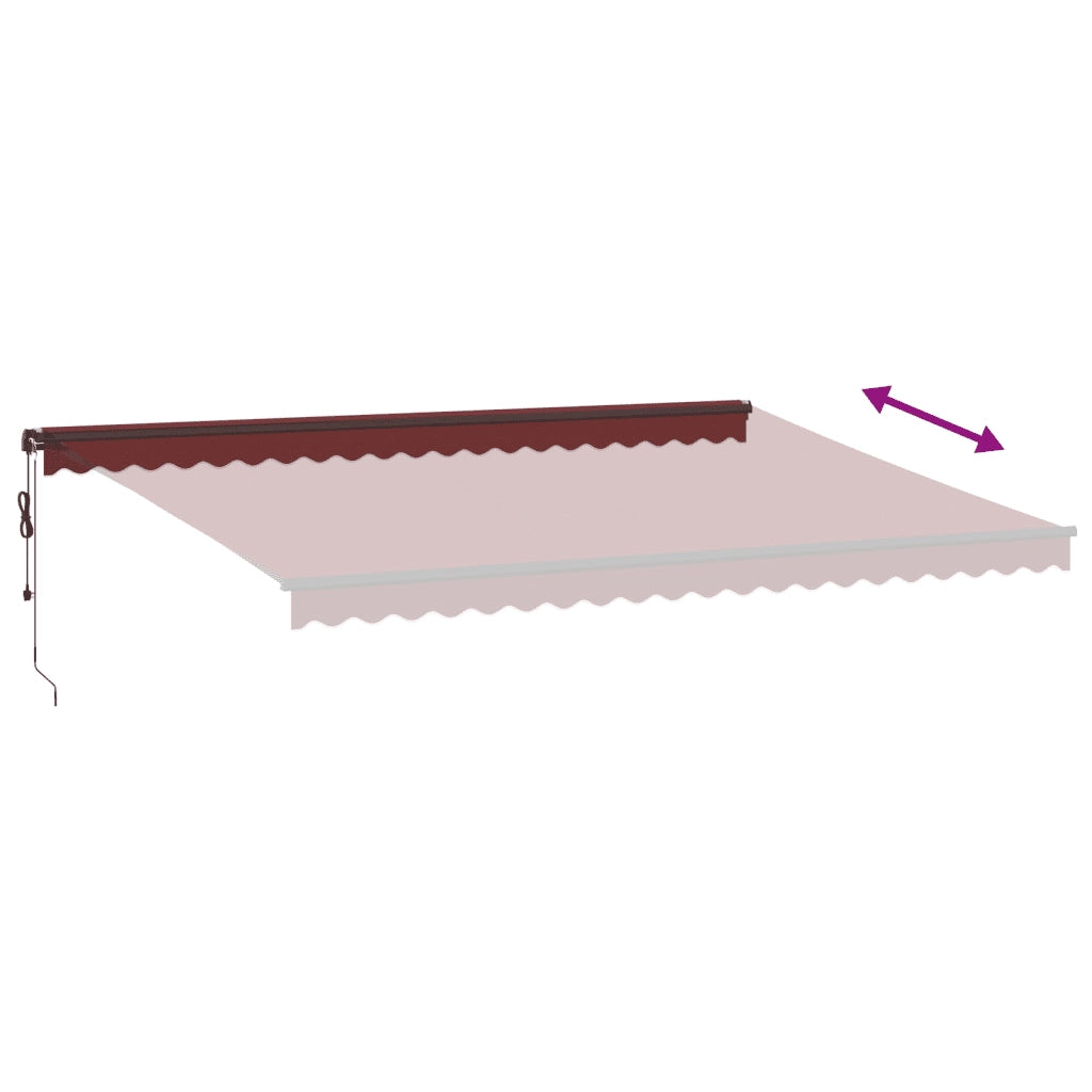 vidaXL Tenda da Sole Retrattile Automatica Bordò 500x350 cm