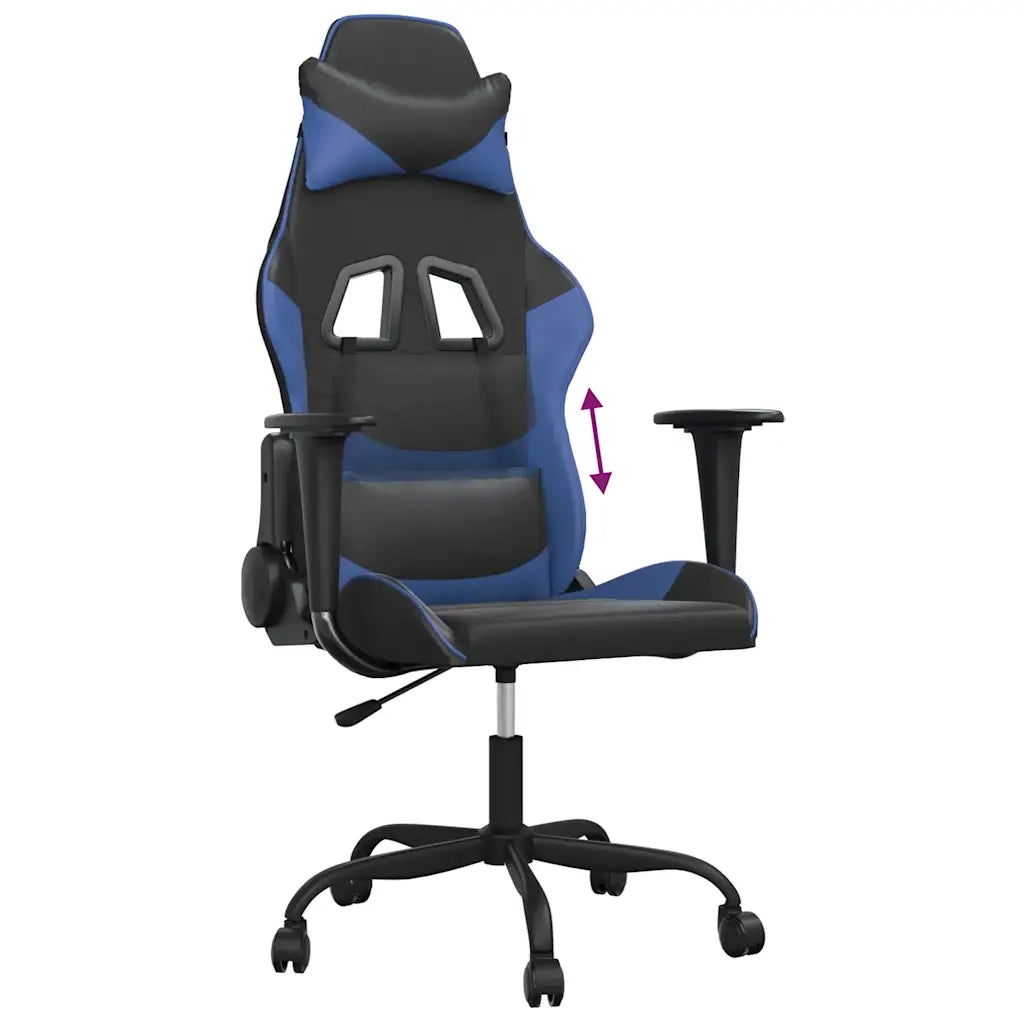 vidaXL Sedia da Gaming Nera e Blu in Similpelle