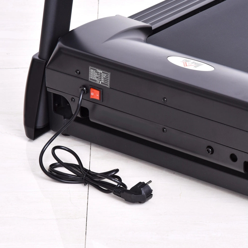 EasyComfort Tapis Roulant Elettrico Pieghevole 1-12km/h, Tapis Roulant Salvaspazio con 12 Programmi Preimpostati, Display LCD e Supporto per Tablet, per Camminata e Corsa, Compatto per Casa e Ufficio, Nero