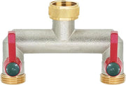 Distributore d'acqua - verniciato in rame - con rubinetti a sfera - regolazione della portata d'acqua - connessione per due dispositivi - 1 pezzo