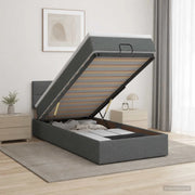 Letto ottomano con materasso Grigio Scuro 80 x 200 cm Tessuto 3456282