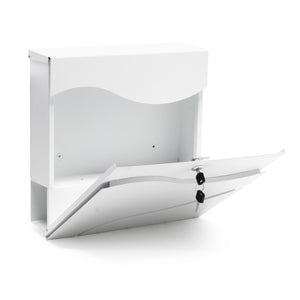 Cassetta postale con vano portagiornale V31 bianco 370 x 105 x 370 mm