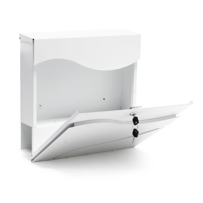 Cassetta postale con vano portagiornale V31 bianco 370 x 105 x 370 mm