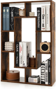 Scaffale per libreria, divisorio in legno, con 7 scomparti, 60 x 20 x 90 cm, per soggiorno, studio e camera da letto (bianco)