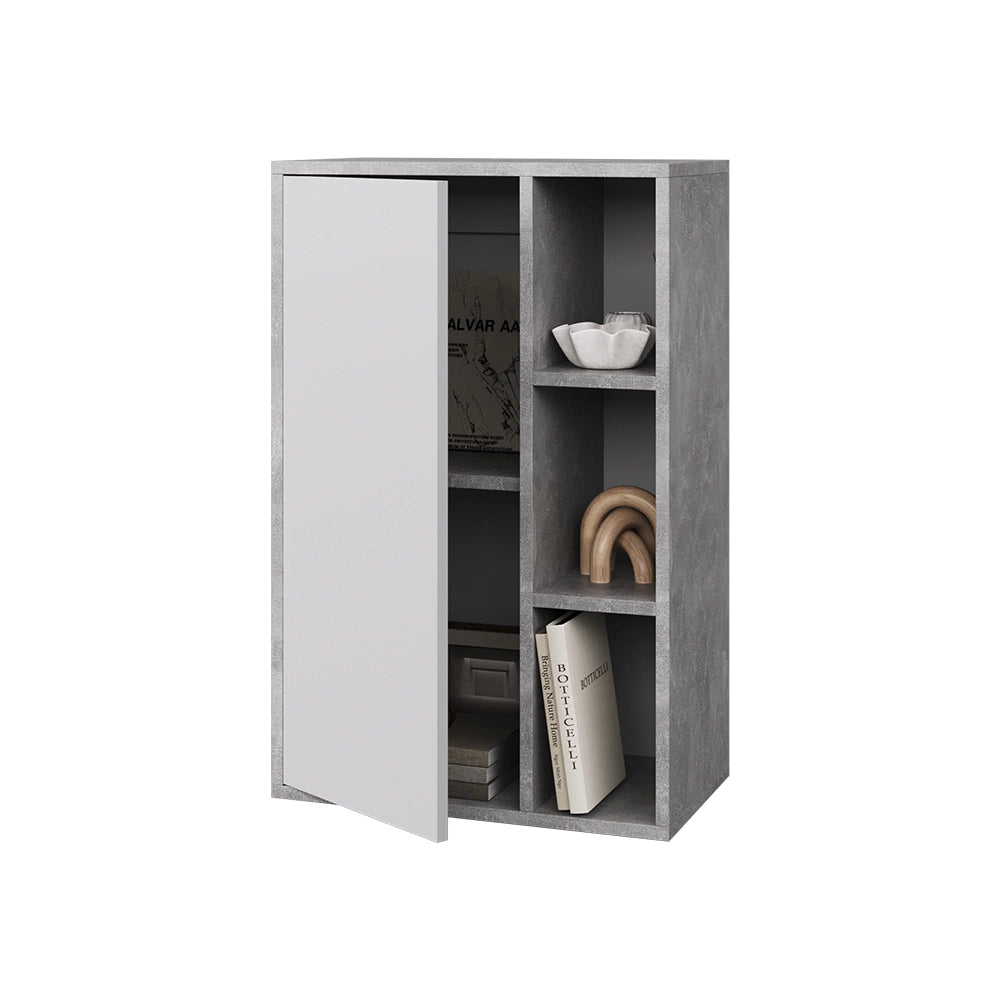 Vicco Libreria da parete Cemento/Bianco 50.1 x 78.4 cm con 3 scomparti aperti