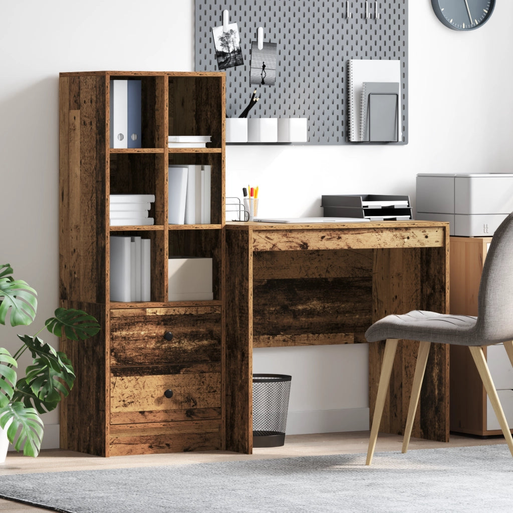 Scrivania con Storage Legno Antico Legno Ingegnerizzato