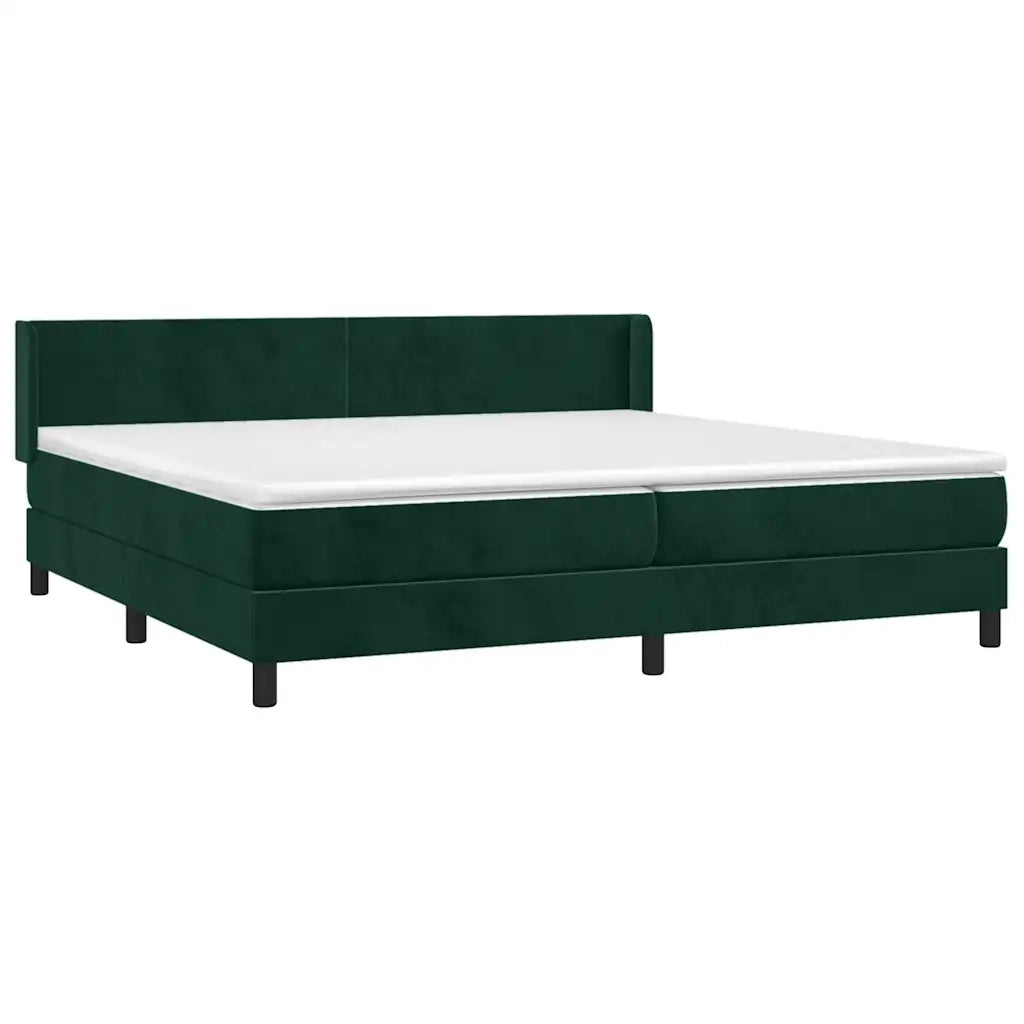 Giroletto a Molle con Materasso Verde Scuro 200x200 cm Velluto 3130862