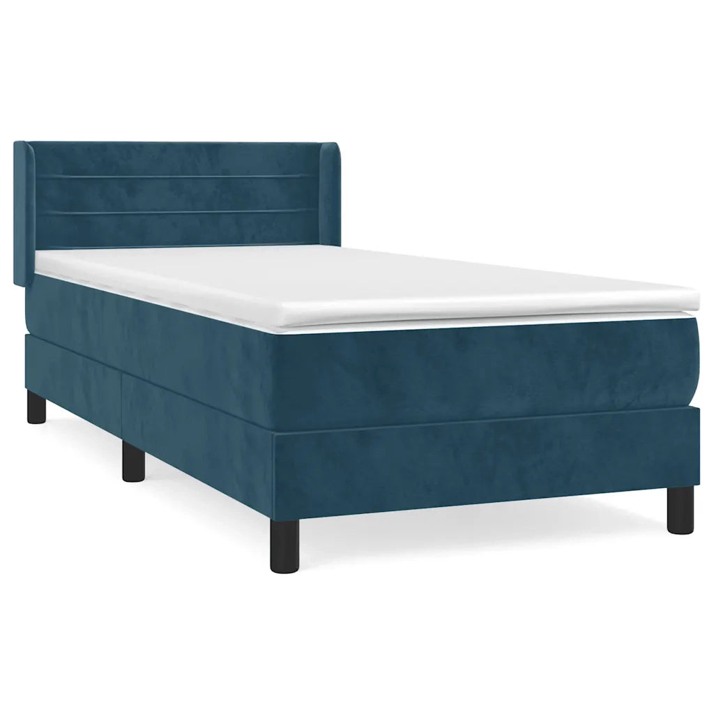 Giroletto a Molle con Materasso Blu Scuro 80x200 cm in Velluto cod mxl 64090