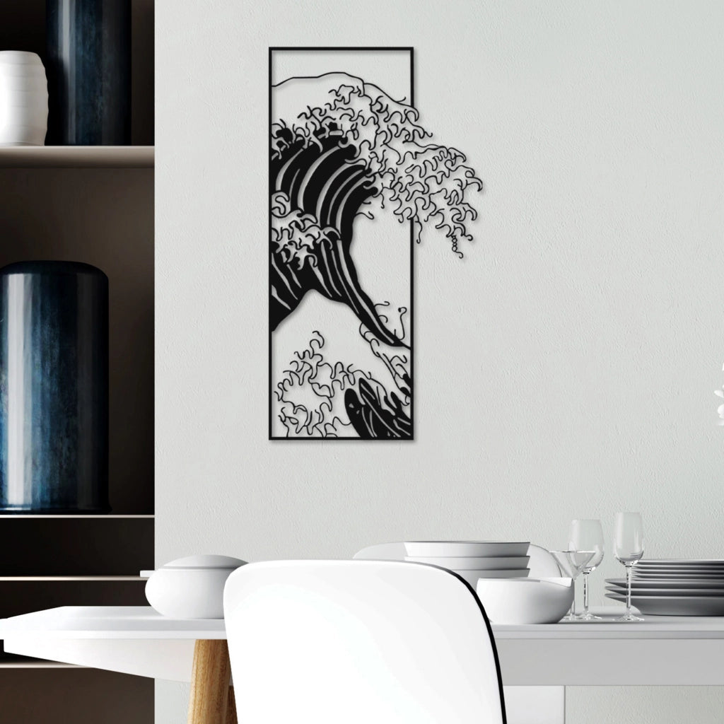Momikama, Quadro Materiale Struttura in Metallo, 34x62h cm Nero