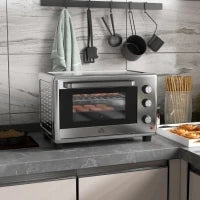 Fornetto Elettrico da 30L con 3 Funzioni di Cottura, Temperatura Regolabile e Timer, 1600W, Argento