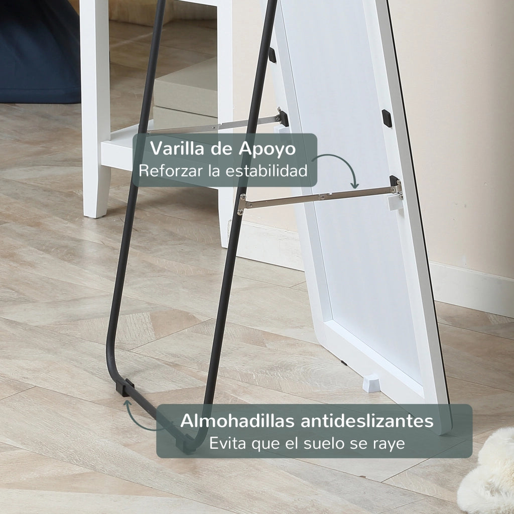 Specchio da Terra Rettangolare ¨C Xylo ¨C Cornice Alluminio Argento 45x37x158,5cm