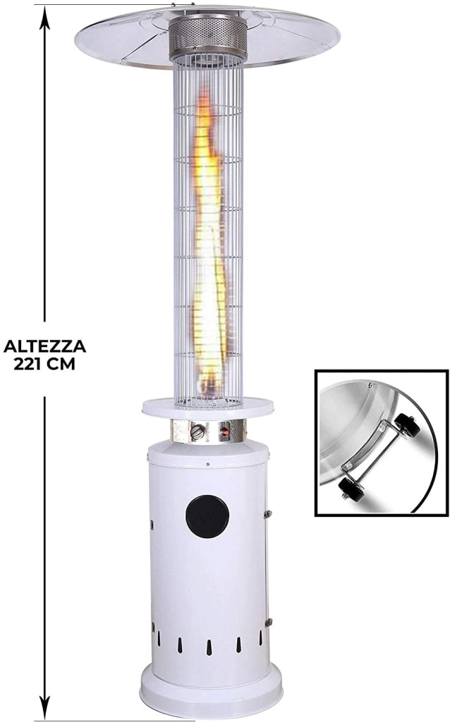 Marvin Stufa A Fungo Gas Bombola Gpl Da Esterno Portatile Cilindro Arredo Per Terrazzo Patio Giardino Locali Ristoranti