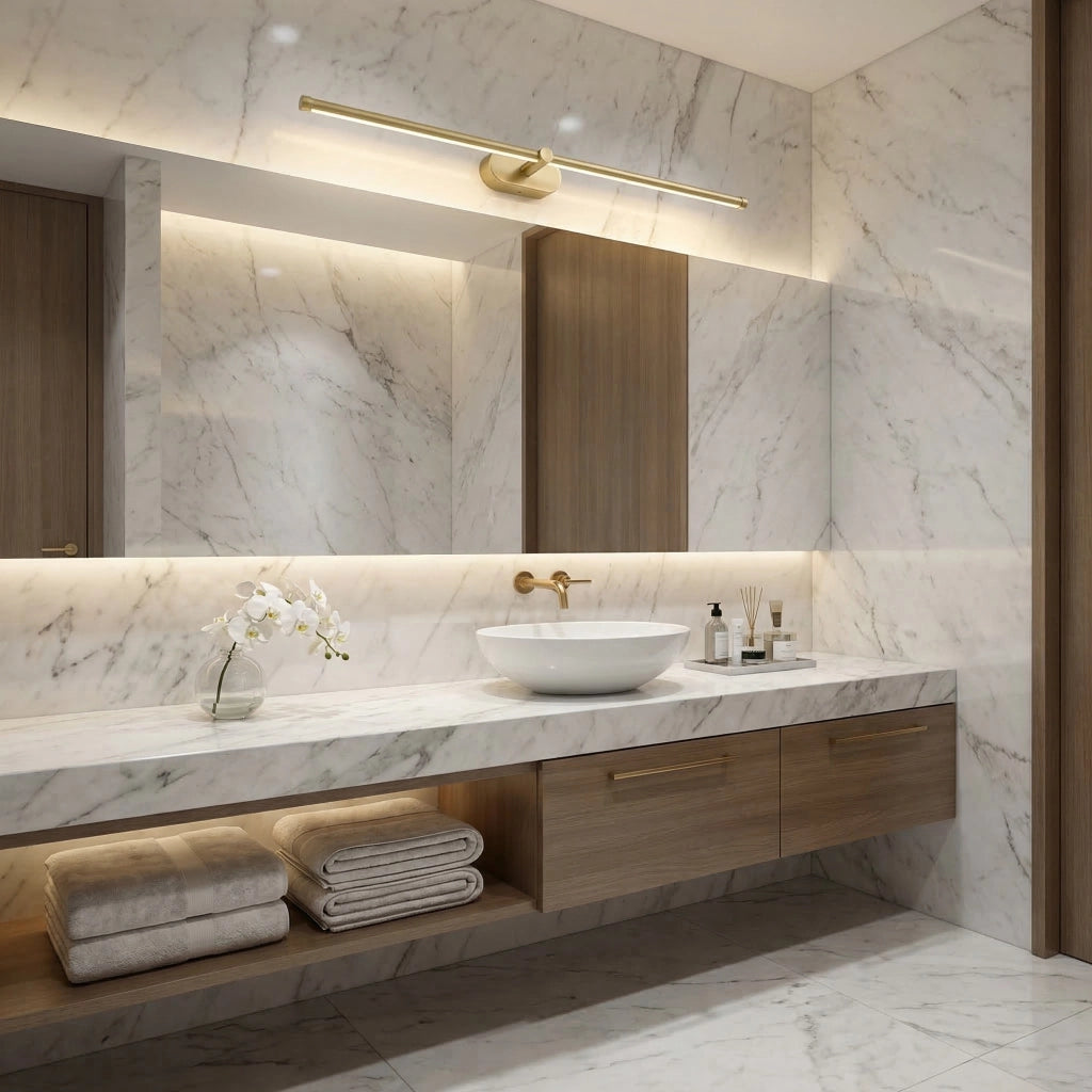 Applique Da Bagno Led APP1894-1W 80 Cm Brush Gold