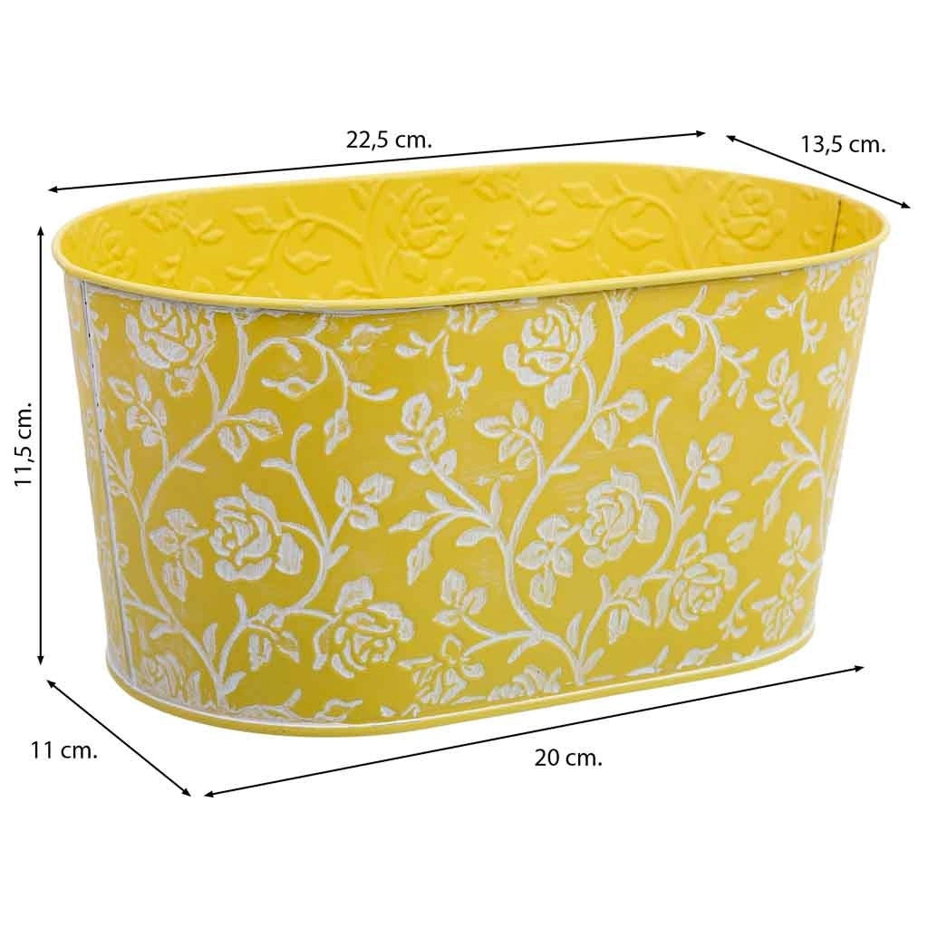 Cestino in metallo giallo 22,5x13,5x11,5 B20x11