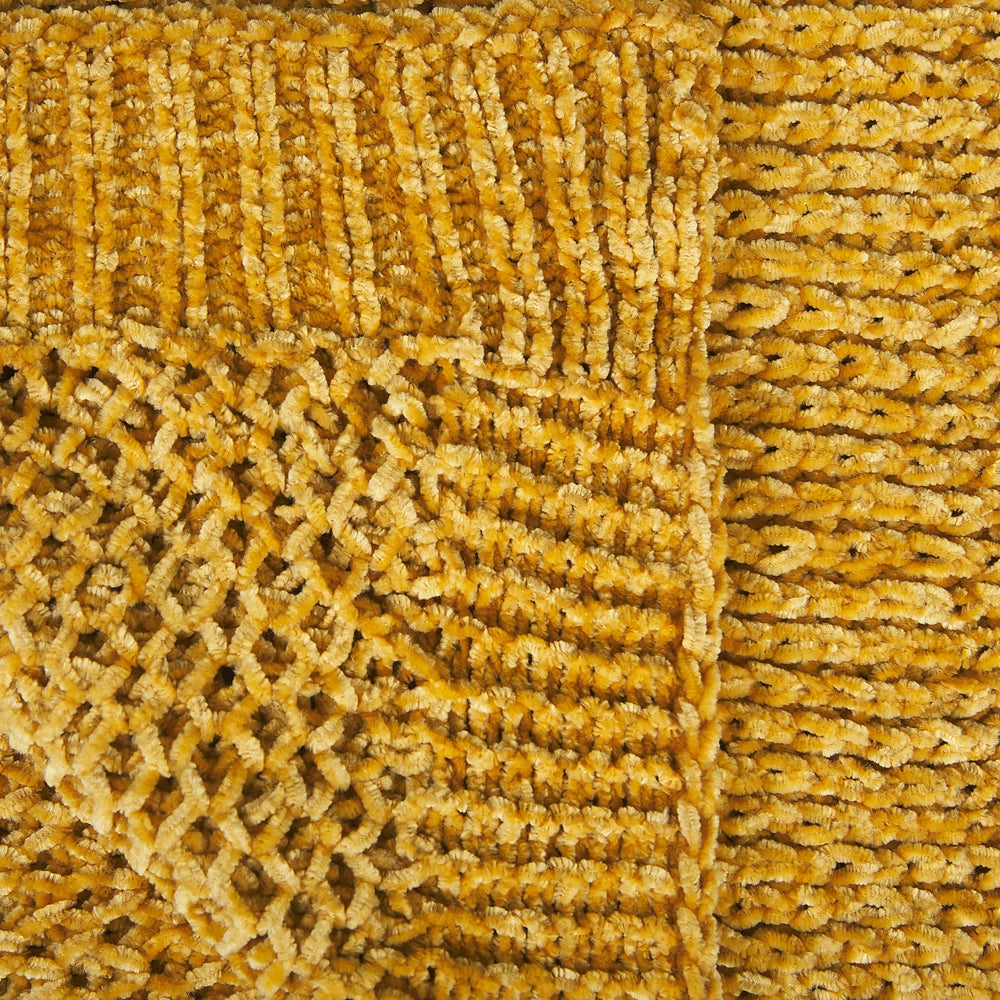 Plaid Coperta Giallo Ciniglia Lavorata A Maglia 150 x 200 cm Camera Da Letto Soggiorno Morbido Peluche