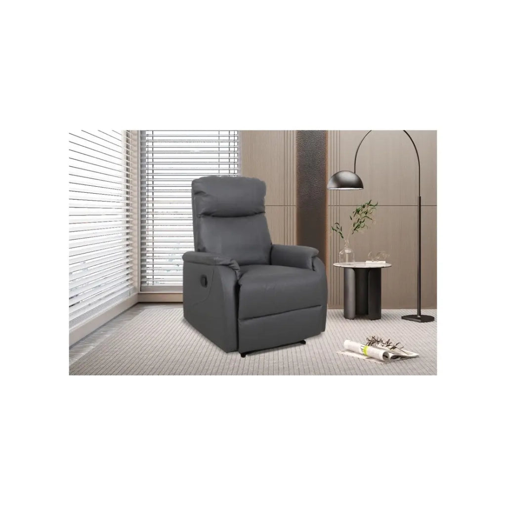 Poltrona relax reclinabile manualmente BERLIN colore grigio