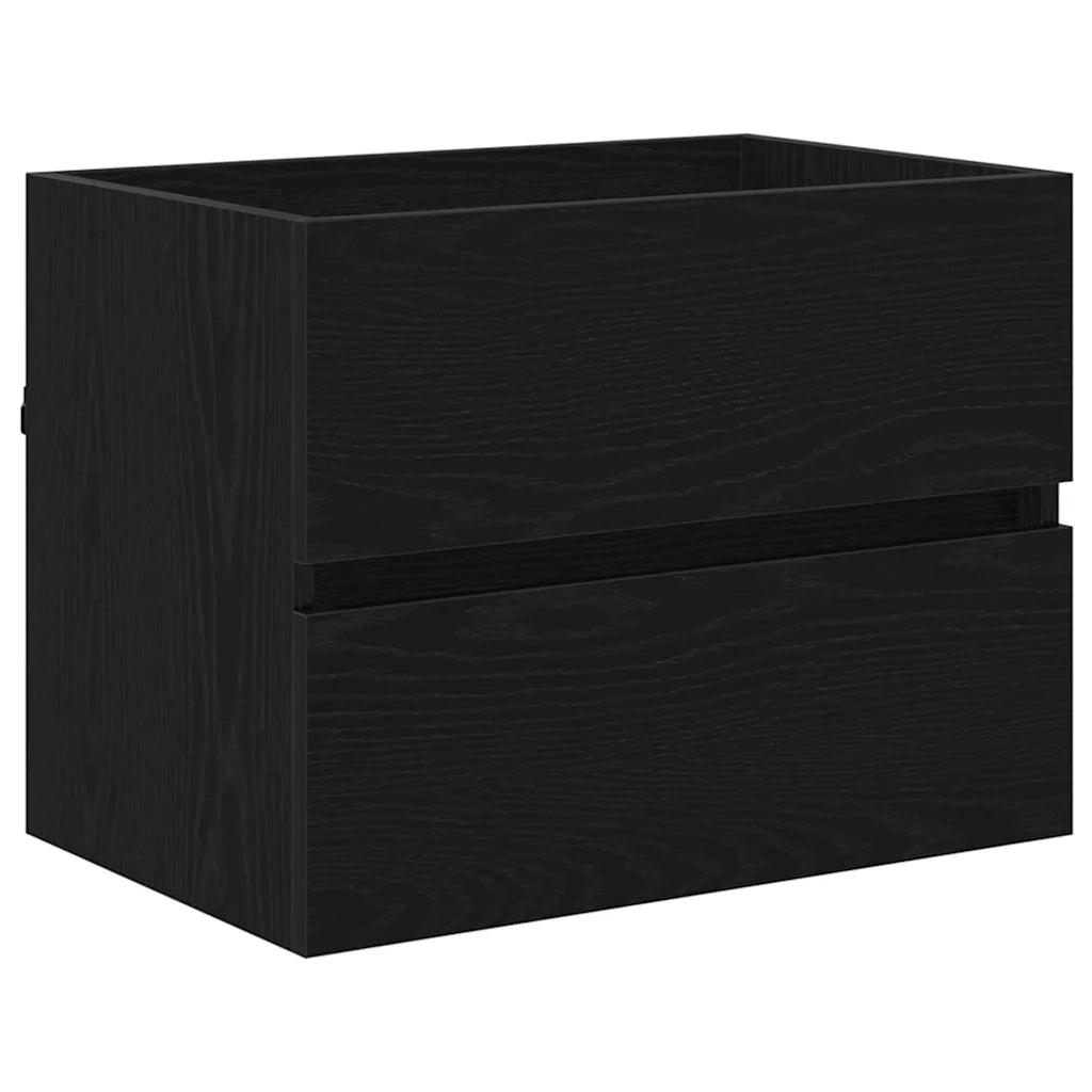 Set di mobili per il bagno con cassetto 2 pcs Rovere Nero 875434