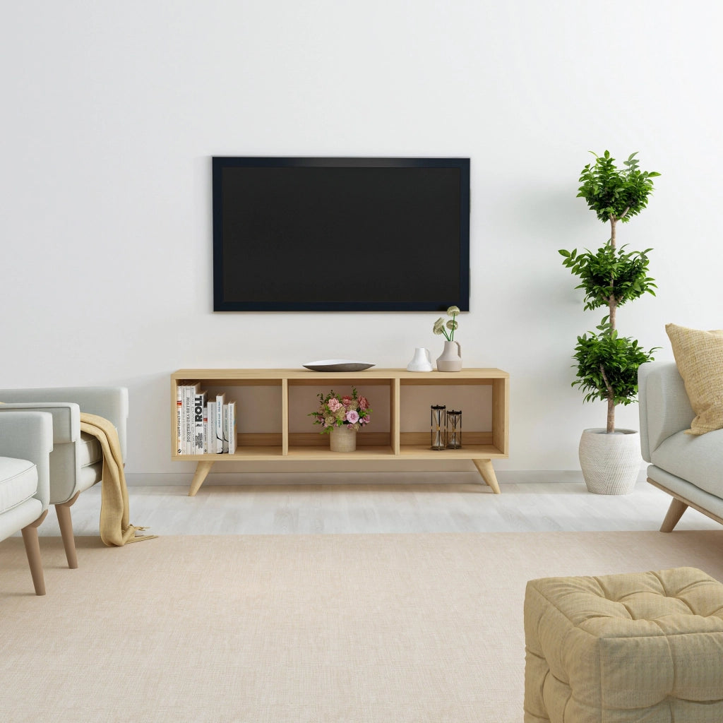 Sizzano, Mobile Porta tv 3 Vani, 120x30x48h cm Marrone