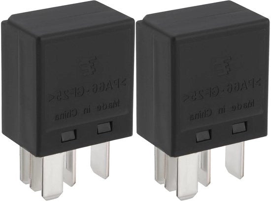Relè Micro a 5 pin 12V 25A a doppio canale per conversioni automotive, interruttore per riscaldamento, motori, ventilatori, pompe e luci anteriori.
