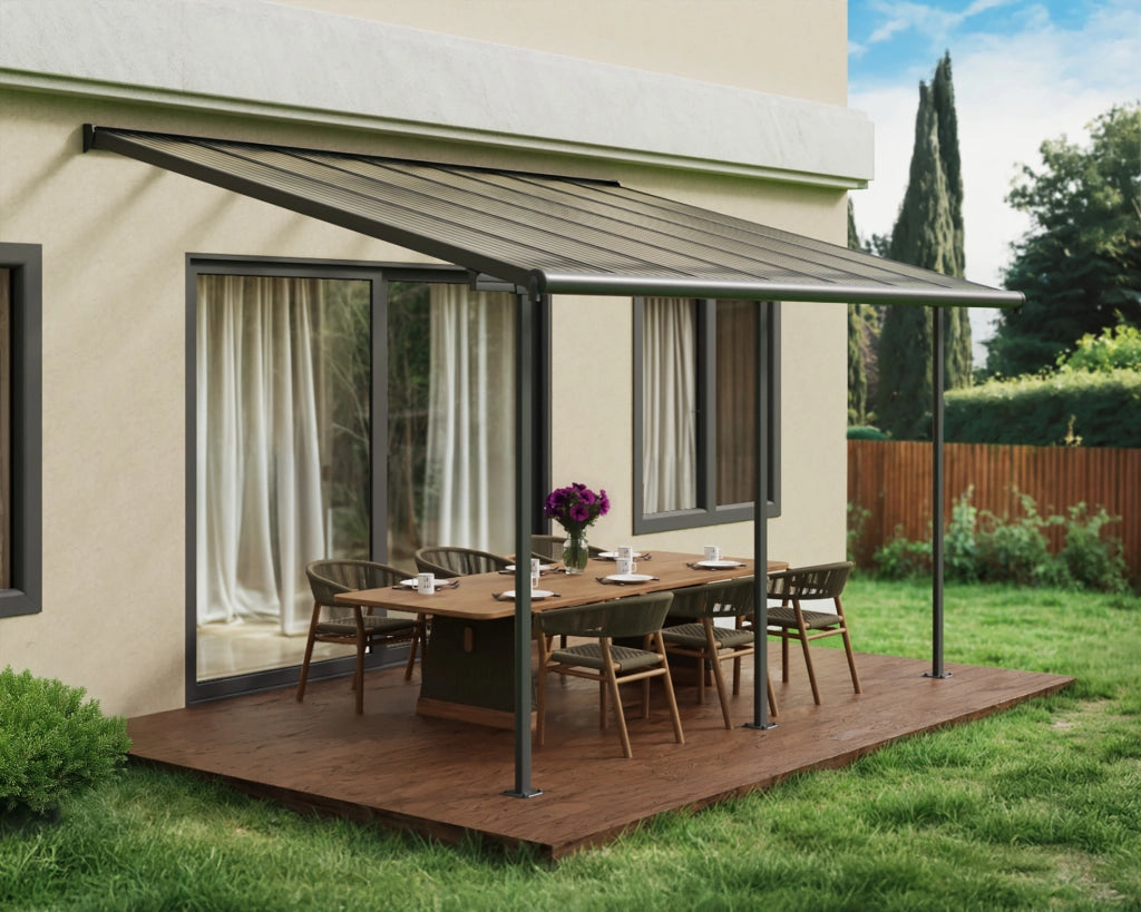 Canopia Sierra Pergola Addossata in Alluminio  3X4.3 m Grigio