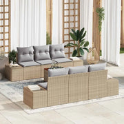 Set Divano da Giardino 7 pcs Beige e Grigio Chiaro polyrattan 3356572