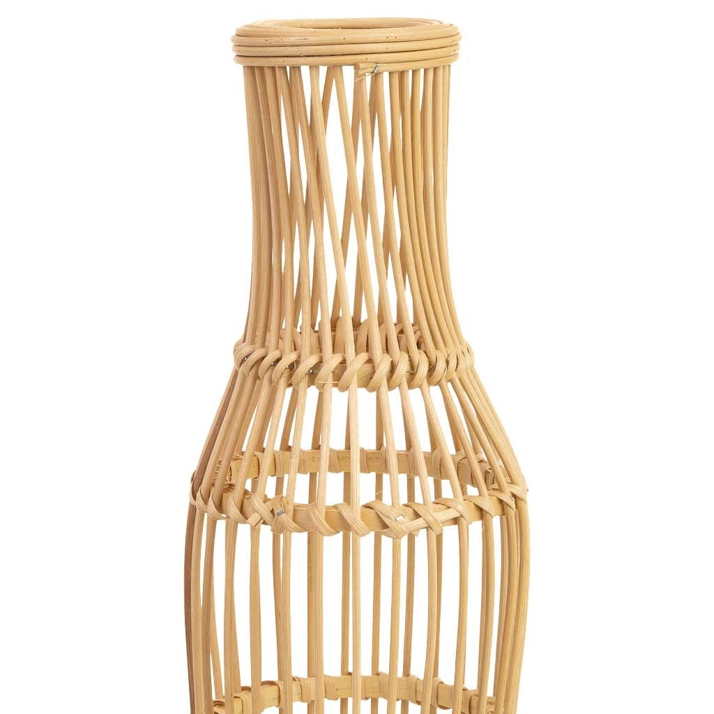 Vaso in rattan intrecciato con candela a batteria D16x59,5h cm