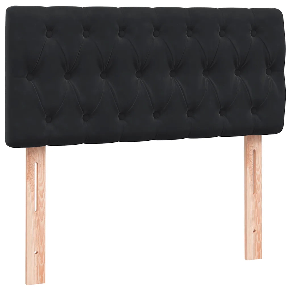 Giroletto a Molle con Materasso Nero 80x220 cm Velluto