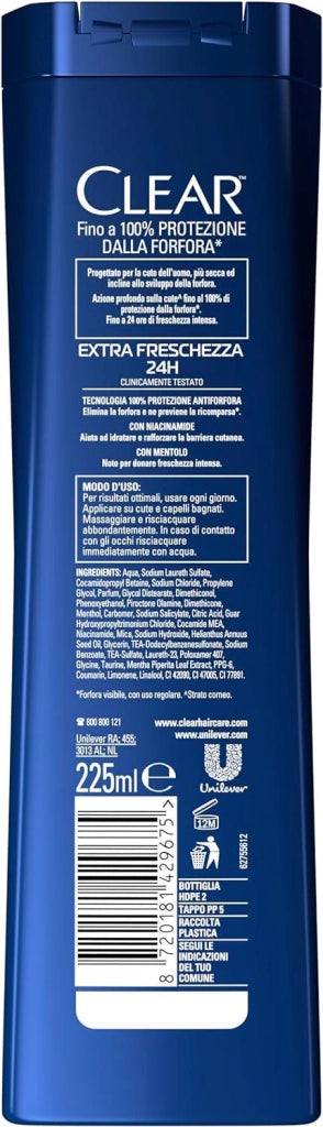 CLEAR SHAMPOO ANTIFORFORA CON NIACINAMIDE E MENTOLO 225 ML NEW COOL SPORT OKY