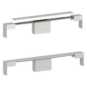 Panca Yutu, Seduta per tavolo da pranzo, Panca singola allungabile, 290x25h45 cm, Bianco