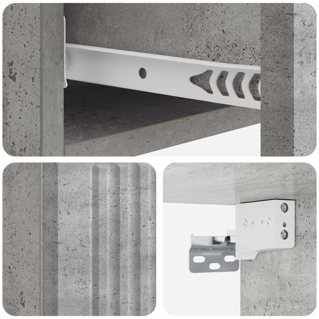 Tavolino da Parete Laterale Grigio Cemento 87,5 x 34,5 x 17 cm 897988