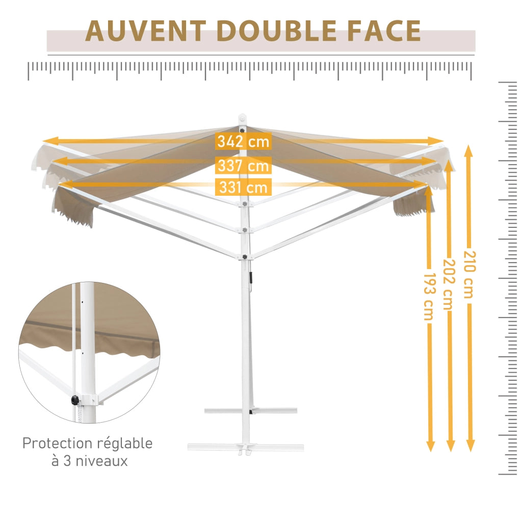 Gazebo pieghevole ¨C zephmum ¨C Bianco Beige 4.50x3.40x2.55 m