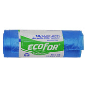 SACCHETTI PER NETTEZZA URBANA cm 55x65 - cf.15 pz - celesti- 50 confezione  - BricoGo