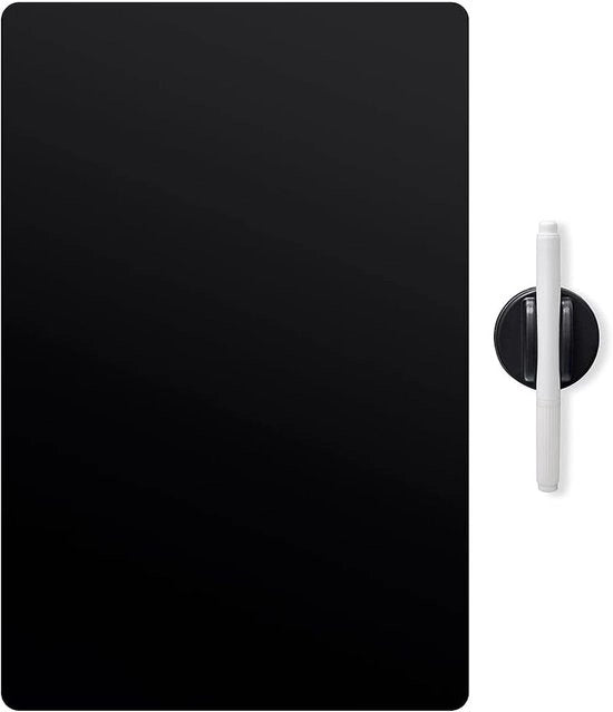 Tavolo di Notizie Magnetico per Frigorifero 42x30 cm Nero Incluso Pennello e Gomma