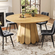 Tavolo da pranzo allungabile rotondo 118-158 cm; MDF; colore naturale
