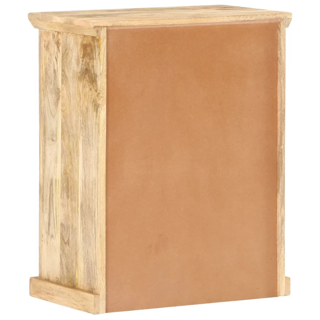 Credenza con Ante in Acciaio 60x35x75 cm in Massello di Mango 289094