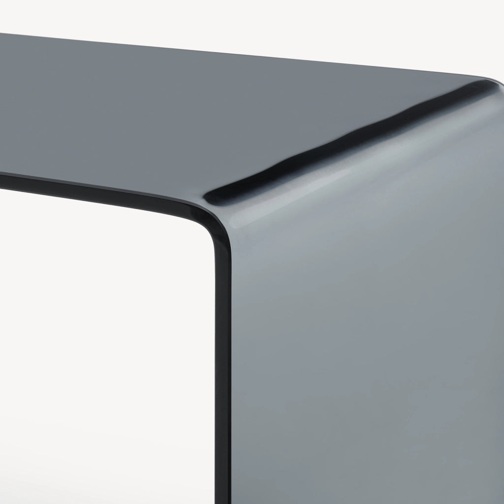 Tavolino da Salotto Varlofrek in Vetro 50 x 50 x 50 cm - Grigio [en.casa]