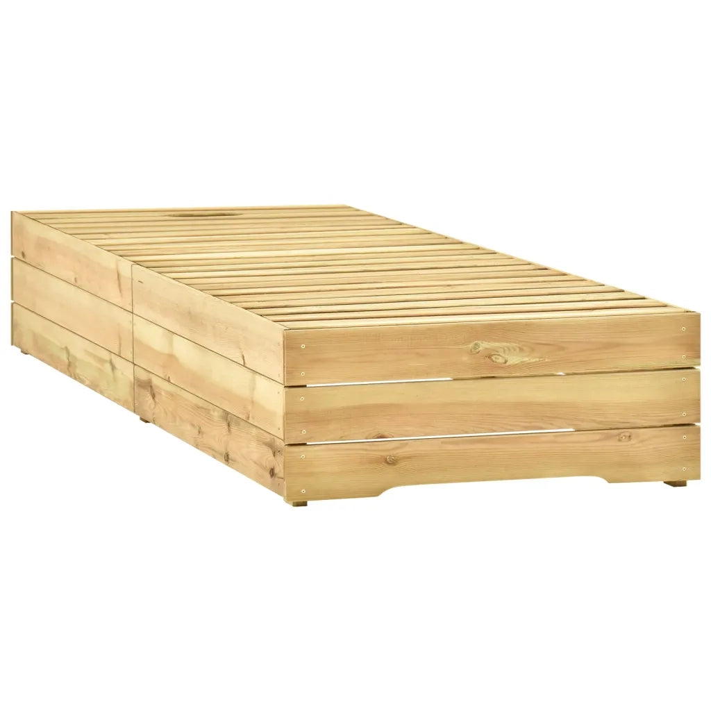 Lettino Prendisole e Tavolino in Legno di Pino Impregnato 315403