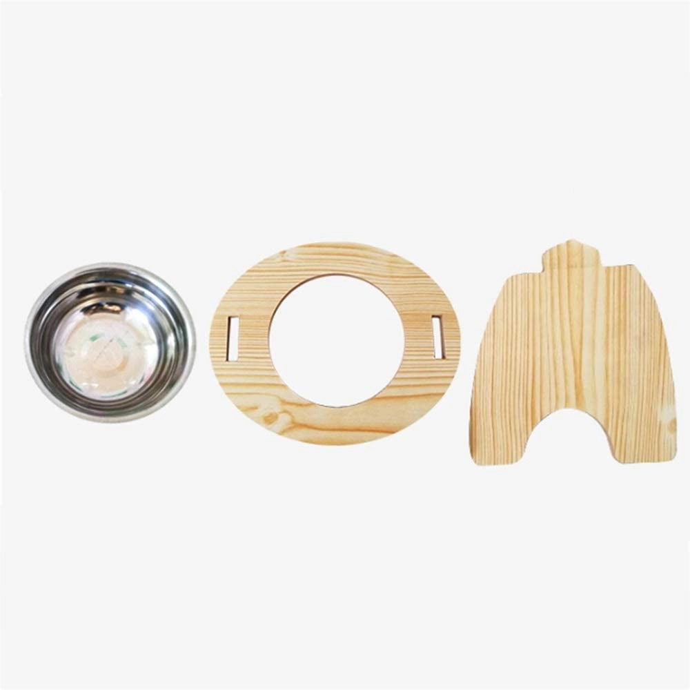 Trade Shop - Ciotola Singola Rialzata Per Cani Gatti Con Base In Legno Per Animali Domestici -