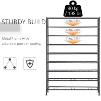 Scaffale Portabottiglie 6 Bottiglie su 9 Livelli, Totale: 54 in Acciaio Resistente all'Umidità Salvaspazio Nero 63x25x91cm 90kg(intero)