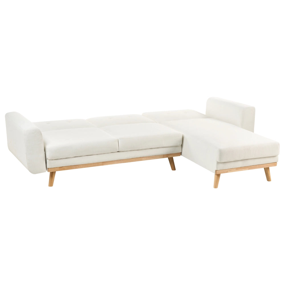 Divano angolare imbottito in tessuto marrone lato sinistro imbottito a forma di L con sedile imbottito e trapuntato e cuscini