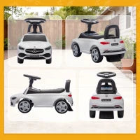Macchina per Bambini Licenza Mercedes Benz con Clacson e Spazio Portaoggetti, 65x28x39 cm, Bianco