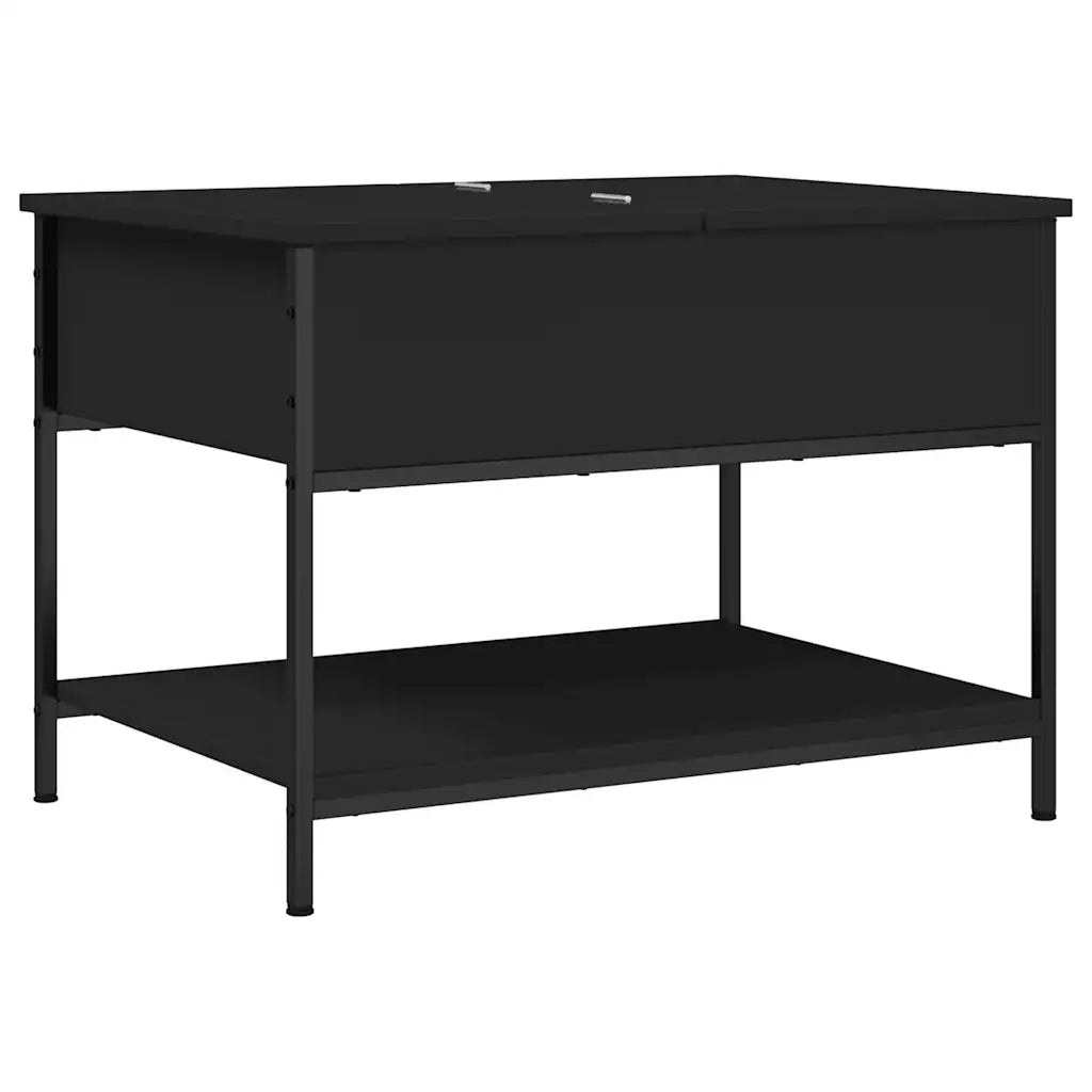 Tavolino da salotto | Tavolino da caff¨¨ | Tavolino da Soggiorno Nero 70x50x50cm Legno Multistrato Metallo
