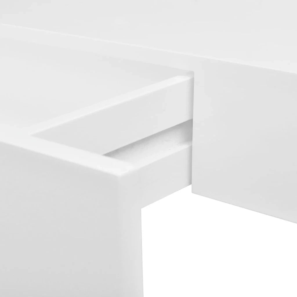 Mensola da parete di design con 1 cassetto MDF bianco porta libri 2702113/2