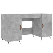 Scrivania | Tavolo da Ufficio Grigio Cemento 140x50x75 cm in Legno Multistrato