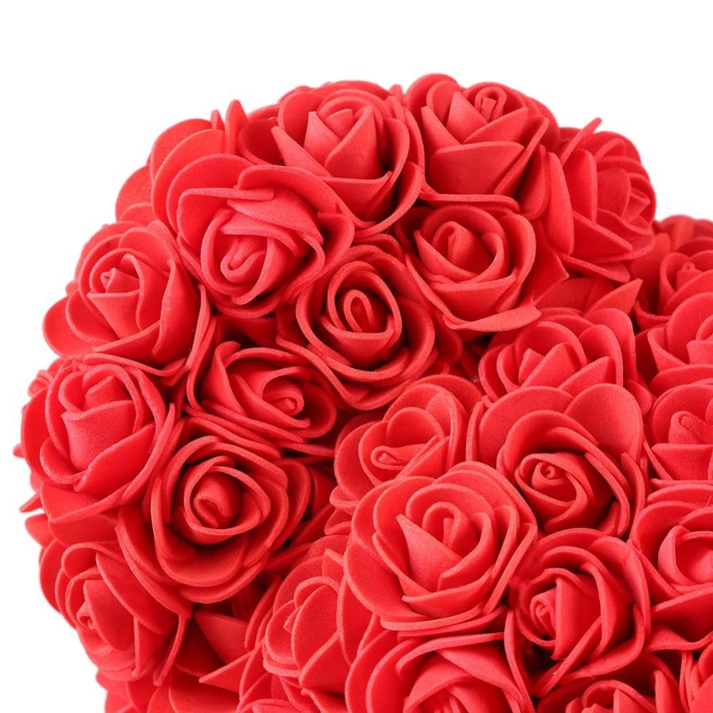 Trade Shop - Orsacchiotto Orsetto Orso Di Rose Con Fiori Artificiali Da 25cm San Valentino -