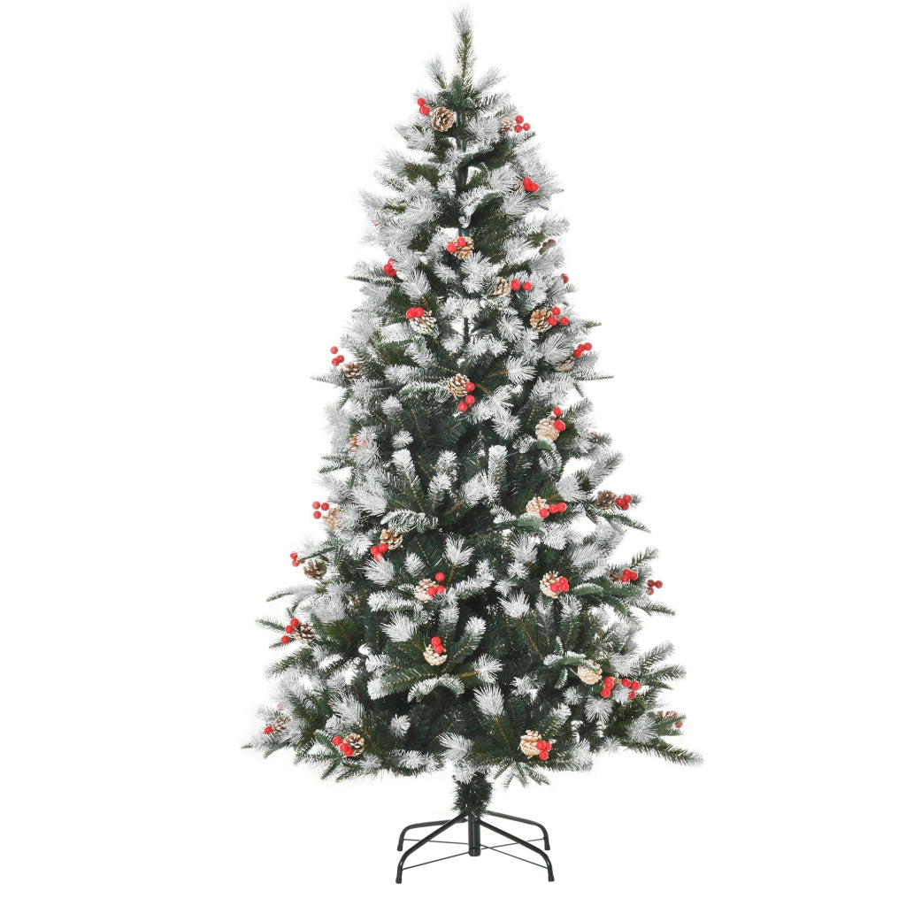 Albero di Natale Artificiale ¨C zephmum ¨C 180 cm Verde con Ramas, Pi?as e Bayas