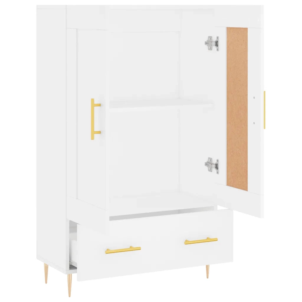 Credenza-Buffet-Armadio da cucina Bianca 69,5x31x115 cm in Legno Multistrato