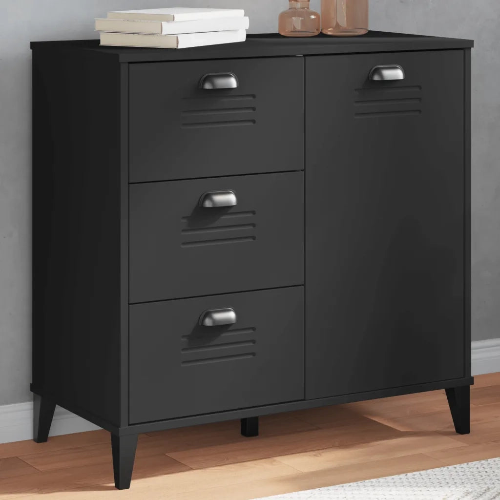 Credenza | Madia | Buffet da pranzo | Armadio da pranzo VIKEN Nera 80x40x80 cm in Legno Multistrato