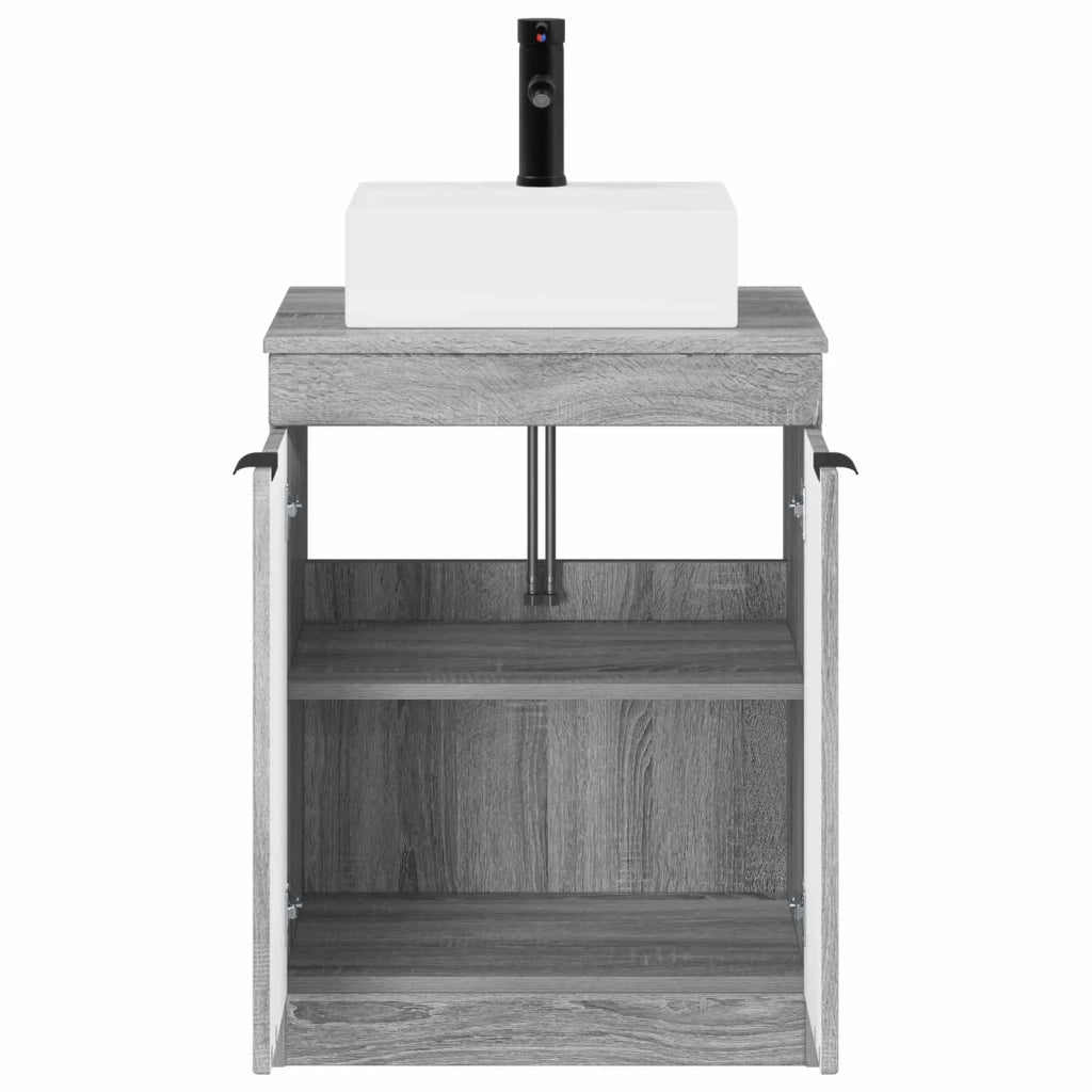 Set di mobili per il bagno Sonoma grigio Legno ingegnerizzato 3404246