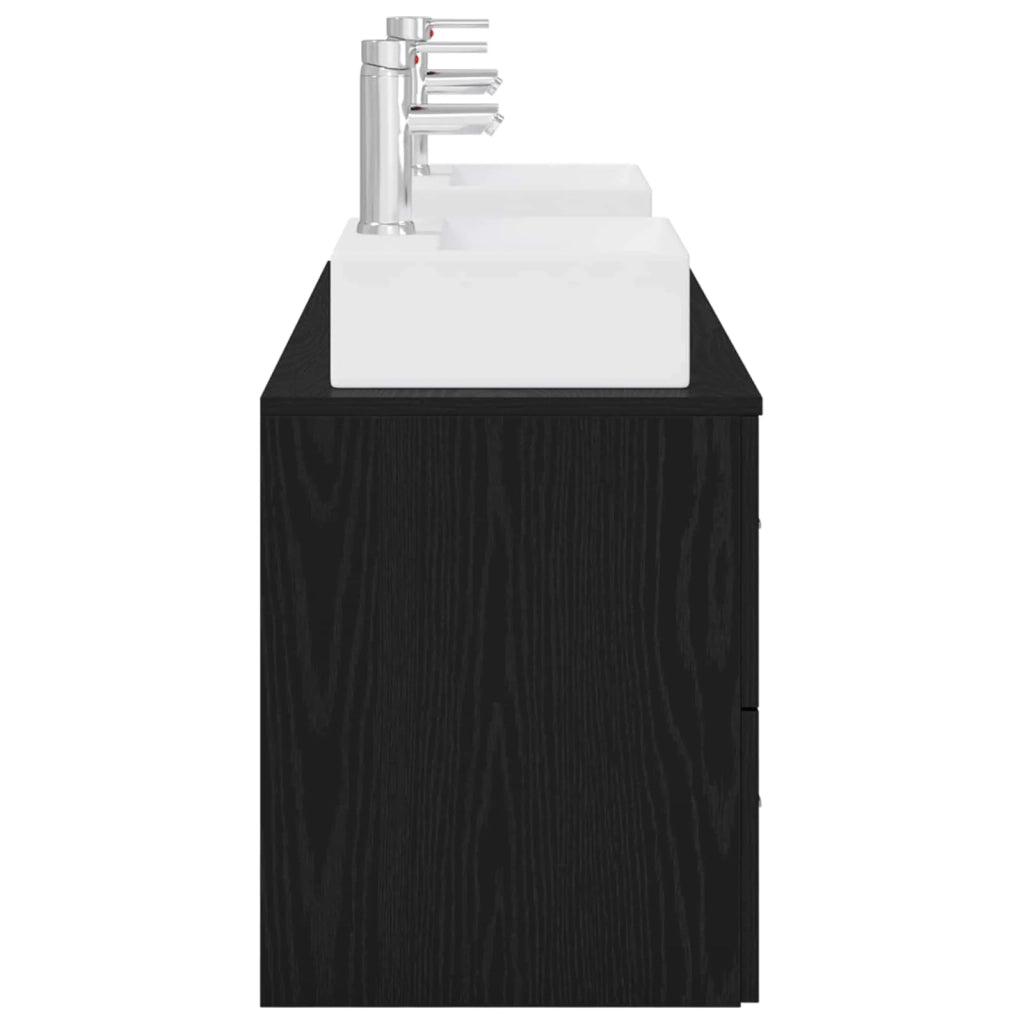 Set di Armadi da Bagno 3 pz Nero 129 x 41 x 79,5 cm 3405836